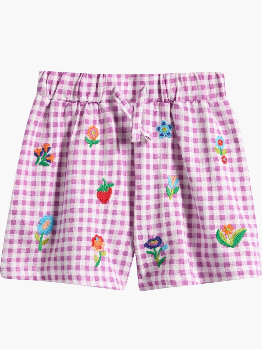NEXT kids’ embroidered cotton gingham shorts size 8 years
